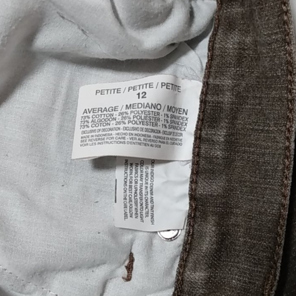 Ladies Gloria Vanderbilt Brown Jeans Sz 12 P - Picture 5 of 5